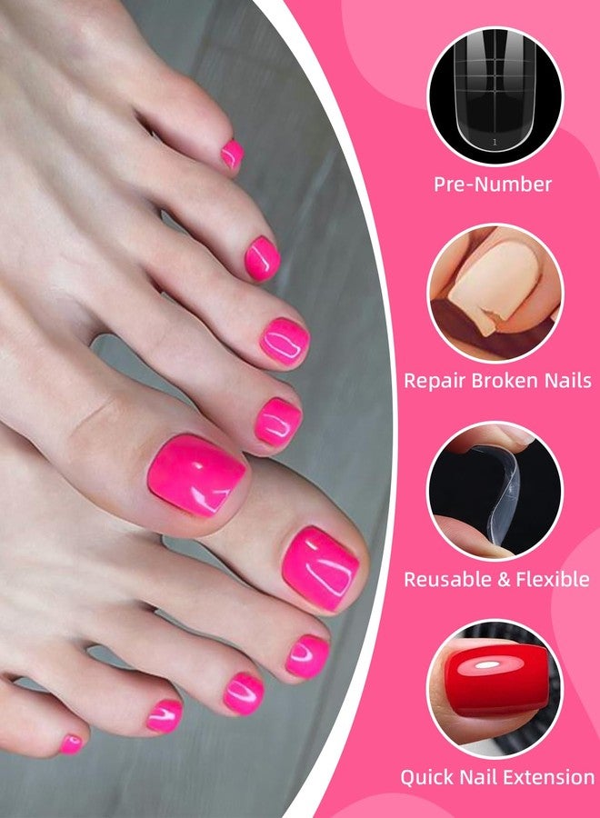 TOROKOM Toe Nail Forms for Poly Extension Gel, 300 Pcs Toenail Dual Forms Reusable Full Cover Molds for Poly Gel French Tip Acrylic Toenails Pedicure for Salon & DIY at Home 15 Sizes - Image 5